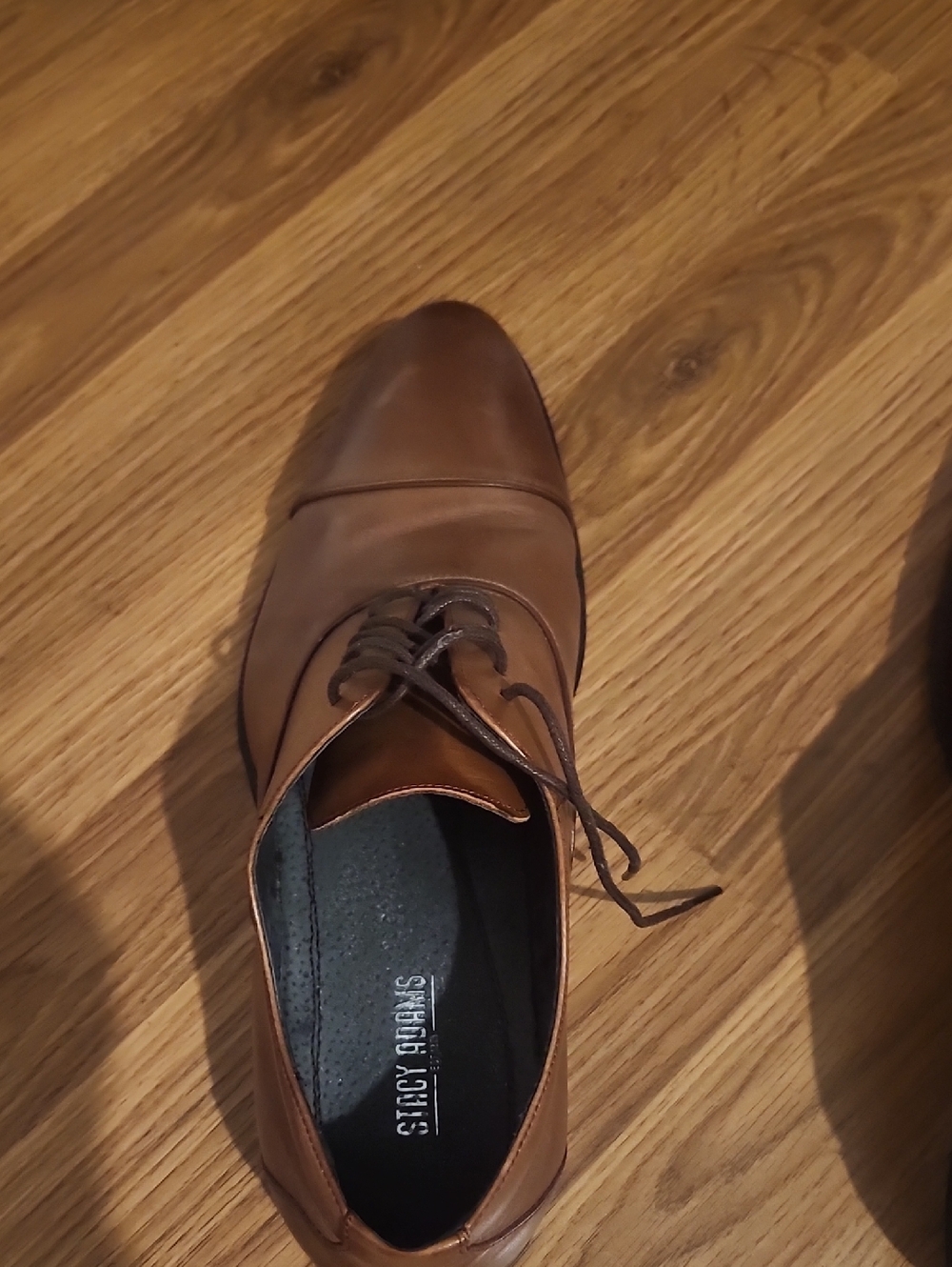 Stacy Adams Men's Tan/Brown Leather Cap-Toe Lace-Up Oxfords
